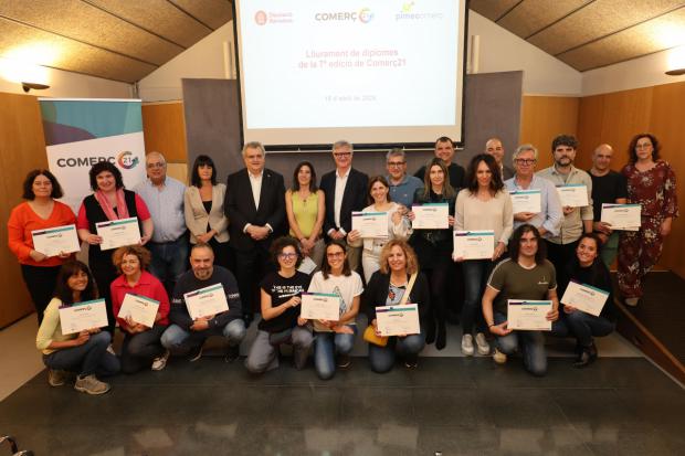 Acto de cierre de la 7.ª edición de Comerç 21, con la entrega de diplomas a los participantes