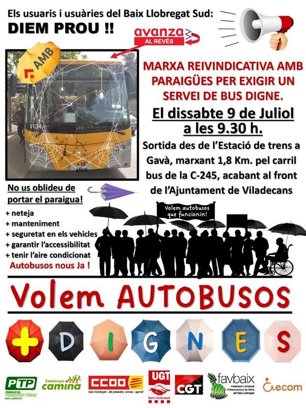 Manifestación reivindicativa ante la situación con los autobuses metropolitanos