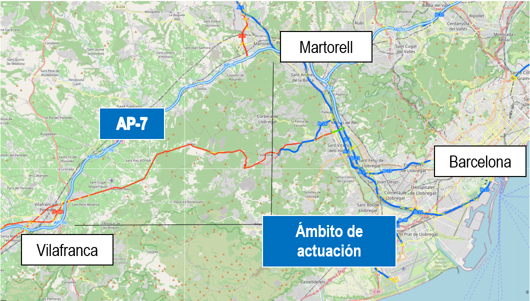 Descubre cómo será. Avanza la ampliación del cuarto carril de la A-7 en Martorell