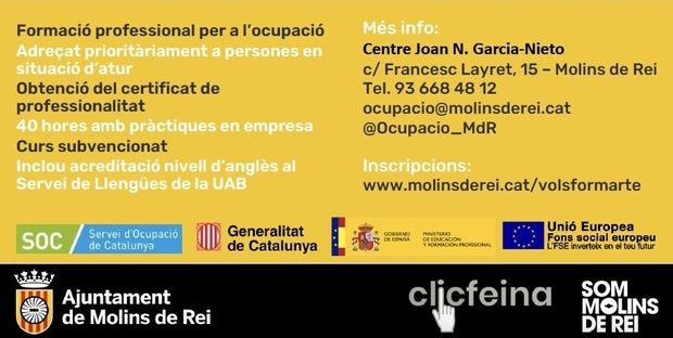 Molins de Rei pone en marcha los cursos de Formación Ocupacional