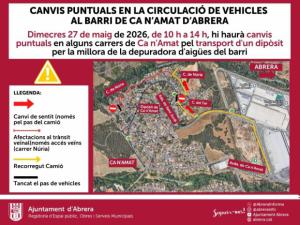 Abrera aplicará cambios puntuales de tráfico en Ca n’Amat el 27 de mayo