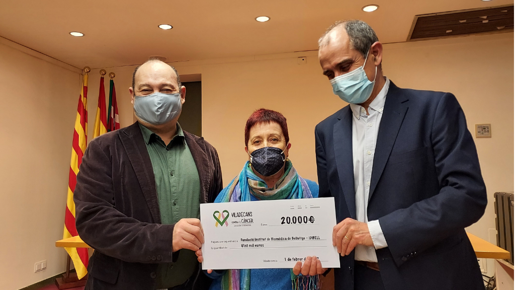 La Asociación contra el cáncer de Viladecans entrega 20.000€a IDIBELL para que se investigue contra el Covid-19