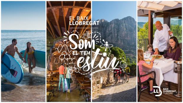 Cartel promocional de la campaña “Som el teu estiu” del Consorci de Turisme del Baix Llobregat. Más de 100 actividades para todos los públicos, para disfrutar este verano del Baix Llobregat.