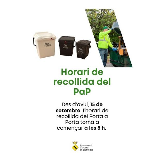 El servicio de recogida puerta a puerta regresa a su horario habitual en Corbera