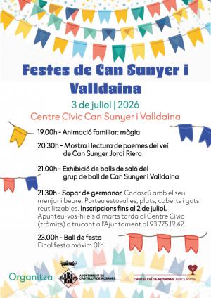 Castellví de Rosanes celebrará la fiesta de Can Sunyer y Valldaina el 3 de julio