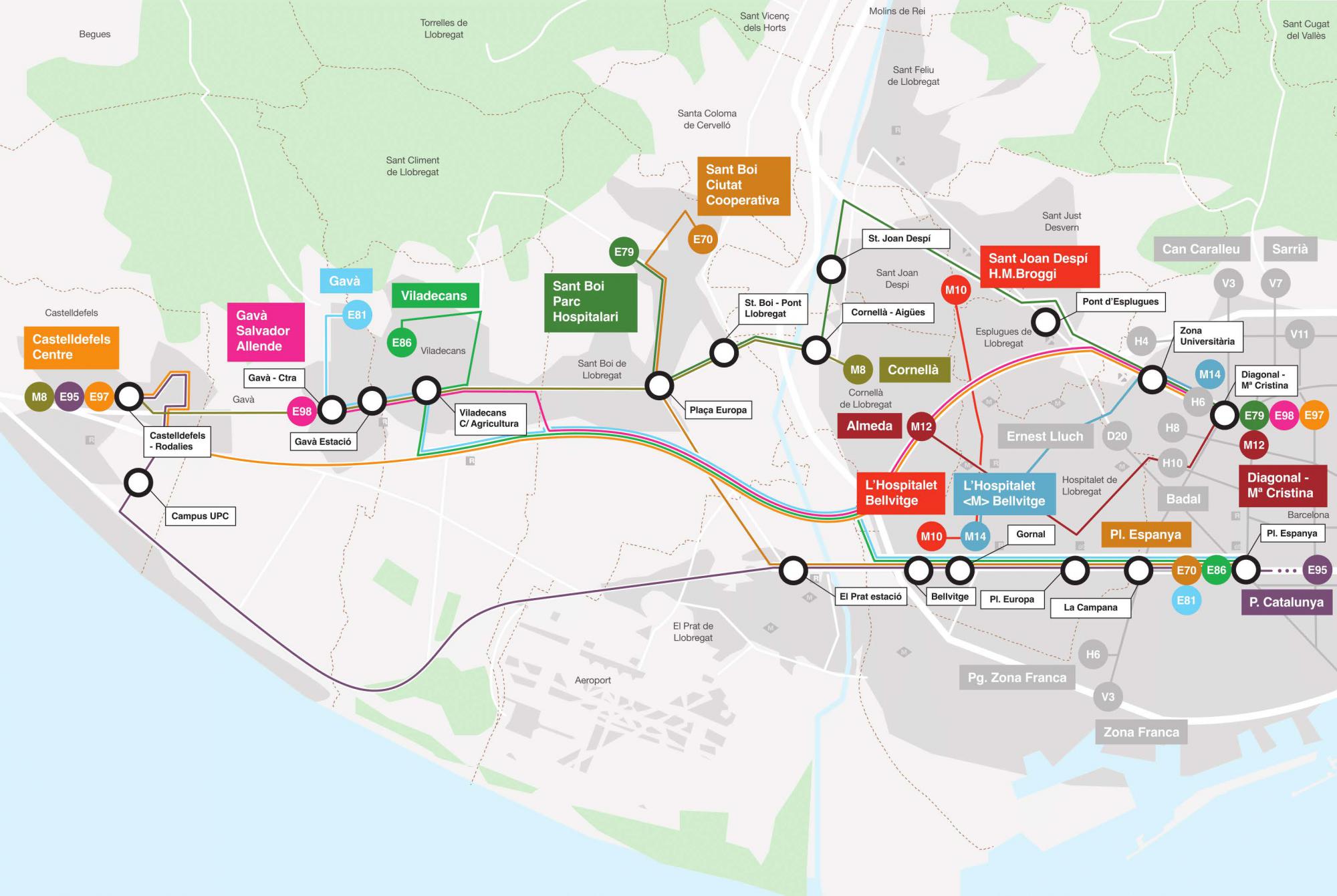 El AMB pone en funcionamiento más líneas Exprés y Metrobús