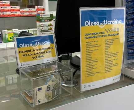 Las farmacias de Olesa recaudan 2.300 euros en material sanitario para Ucrania