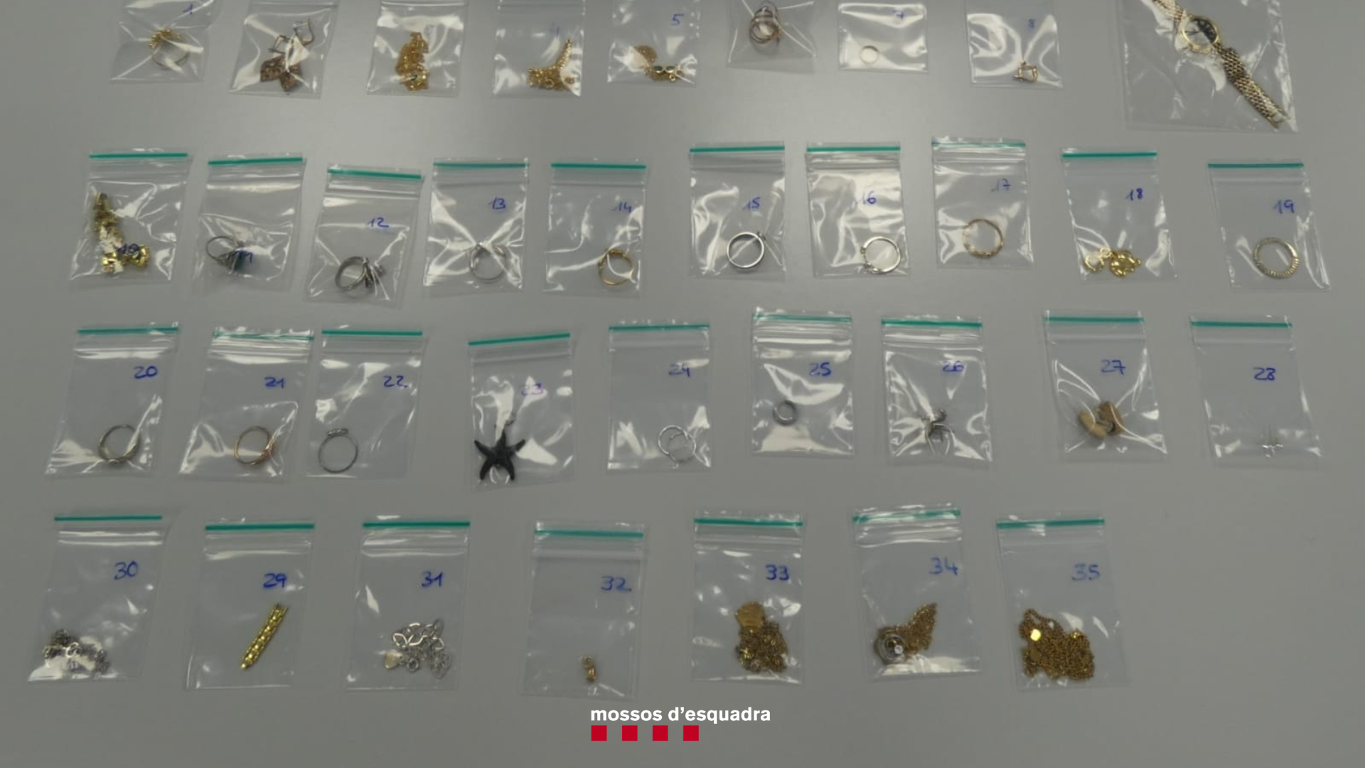 Los Mossos detienen a una pareja por robar joyas y venderlas en un local de compraventa