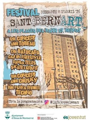 Olesa celebra el Festival Sant BernArt el 11 de abril con actividades para jóvenes y toda la ciudadanía