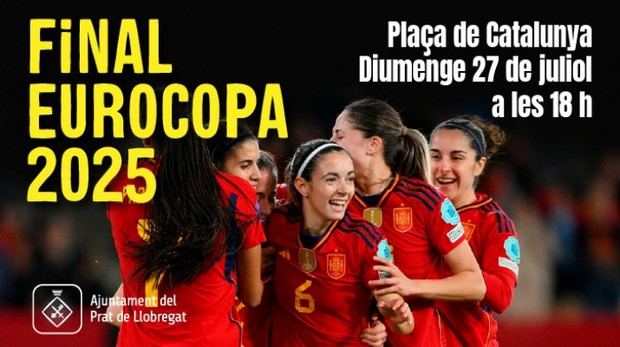 Pantalla gigante en Plaza de Catalunya para la final de la Eurocopa femenina