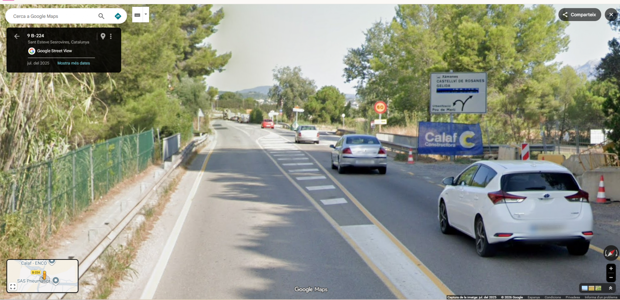 Corte temporal de la B-224 en Martorell y Sant Esteve Sesrovires por obras de pavimentación