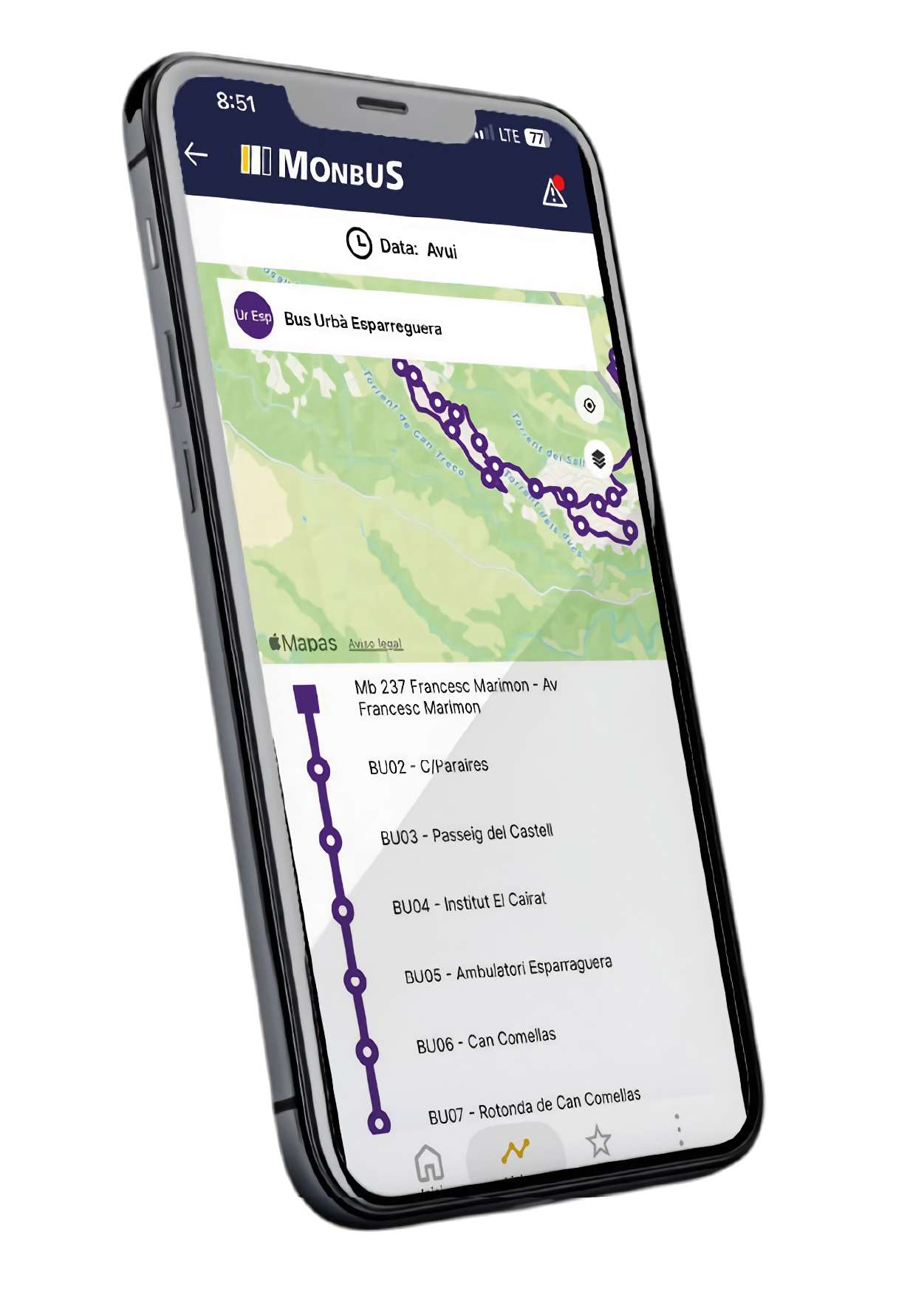 La nueva app de Monbus permite geolocalizar autobuses y recibir alertas instantáneas en Esparreguera