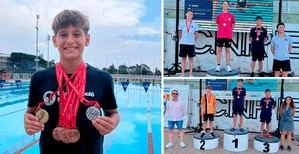 El joven nadador de Sant Esteve Sesrovires, Lucas Castel, se sube al podio en seis ocasiones