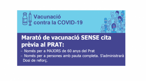 Maratón de vacunación contra el Covid-19 en El Prat el próximo 7 de enero