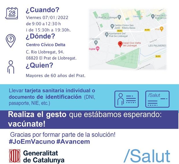 Maratón de vacunación contra el Covid-19 en El Prat el próximo 7 de enero