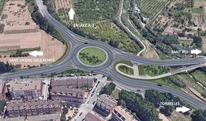 La mejora de la rotonda de Les Ovelletes aliviará el acceso sur a Sant Vicenç dels Horts