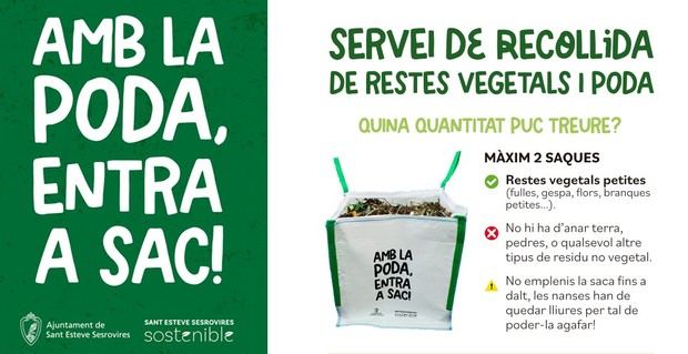 Sant Esteve Sesrovires mejora el servicio de recogida de poda