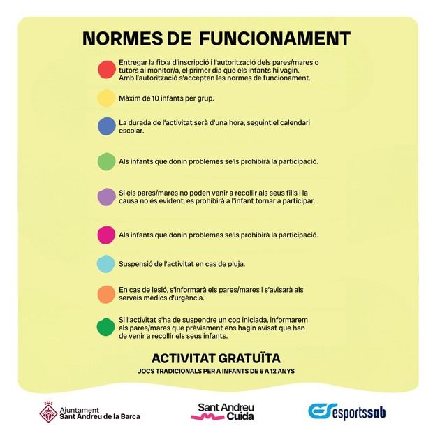 Comienza el 6 de octubre una nueva edición del programa 'Vols jugar amb nosaltres?' para niños de Sant Andreu de la barca