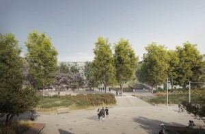 Imagen virtual de la futura plaza de la Bòbila