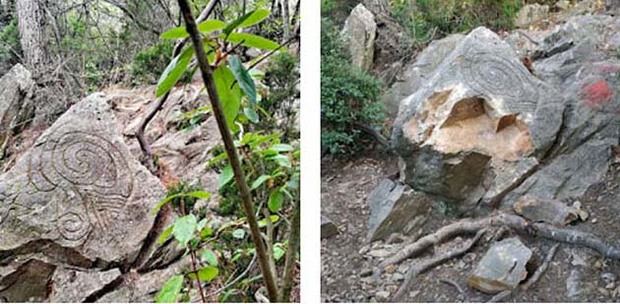 Destrozado el mítico petroglifo neolítico de la cumbre del Montpedrós en Santa Coloma de Cervelló