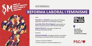 Los socialistas del Baix Llobregat conmemoran el día de la mujer con el feminismo de la reforma laboral