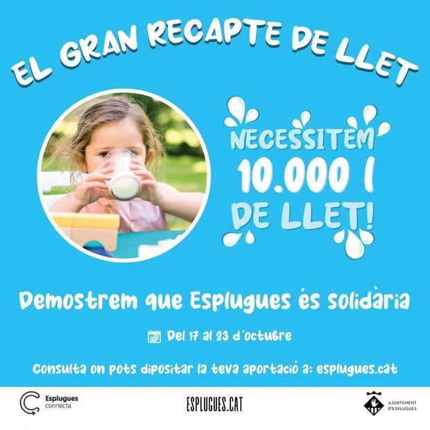 Esplugues impulsa una campaña para recaudar 10.000 litros de leche