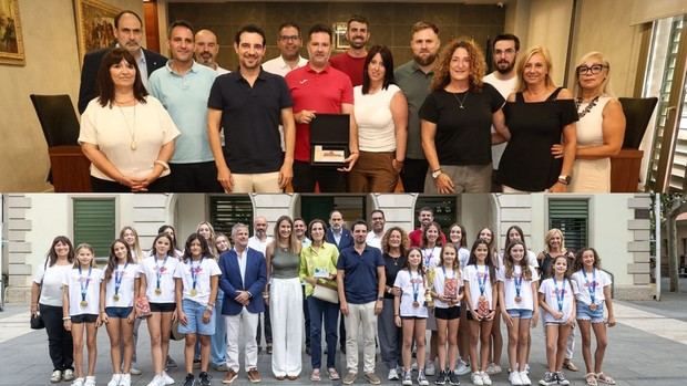 Castelldefels rinde homenaje a los triunfos del Fútbol Sala y la Gimnasia Rítmica