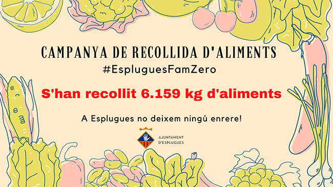 6.159 kg de alimentos recogidos en la campaña Objetivo Hambre Cero