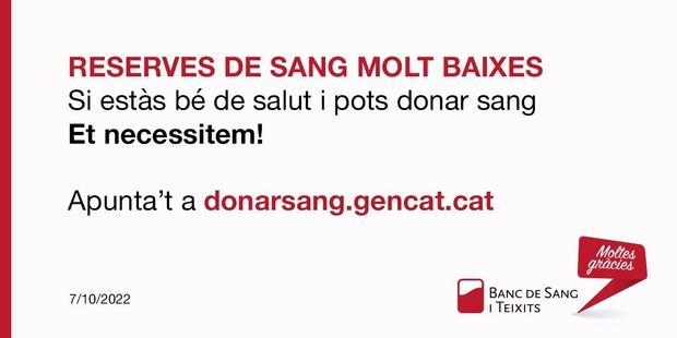 El Banco de Sangre al límite de agotar sus reservas