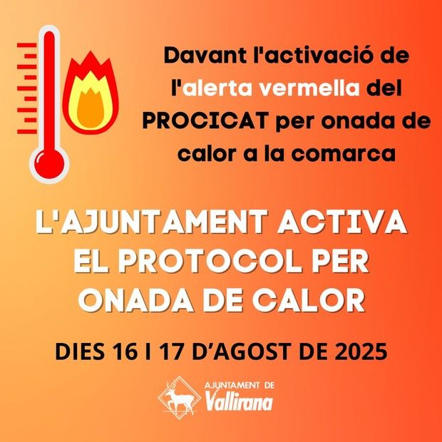 Vallirana activa el protocolo de emergencia por ola de calor roja