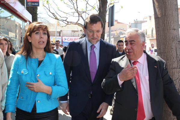 Sergio García, a la derecha, junto a Alicia Sánchez-Camacho y Mariano Rajoy. 