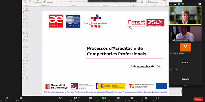 AEBALL hace campaña para facilitar la acreditación de competencias de sesiones virtuales