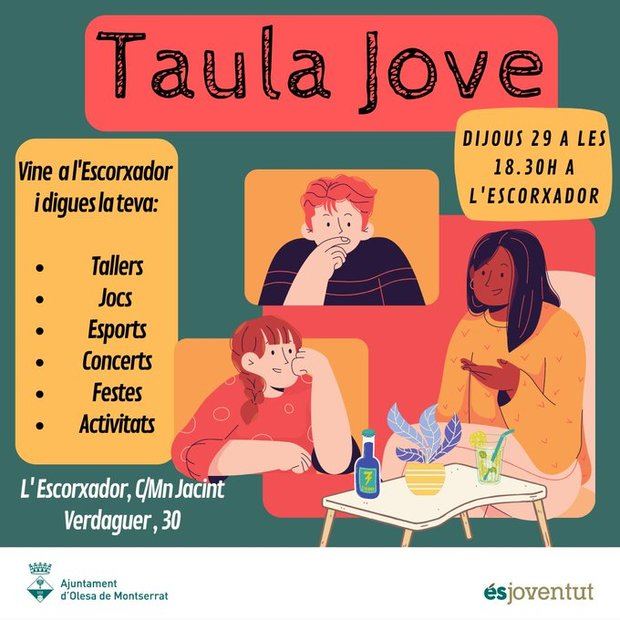 La Taula Jove y el Festival d’Art Jove recogerán las propuestas de los jóvenes de Olesa