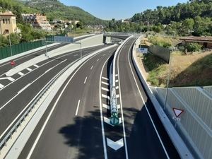 La variante de Vallirana en uno de los puntos donde prácticamente han acabado las obras de la infraestructura