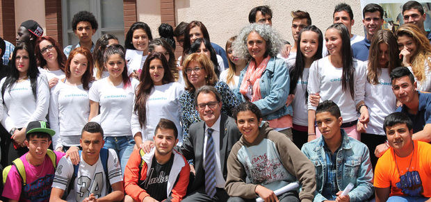 La Fundació El Llindar durante una visita institucional. 