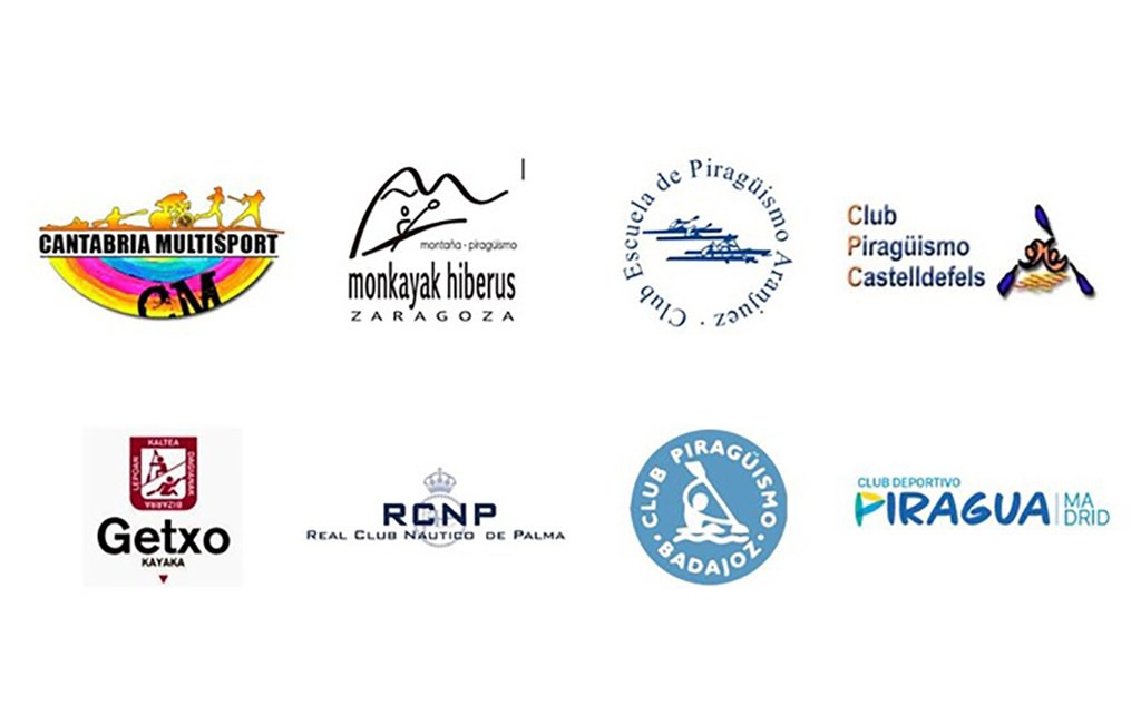 El Club Piragüismo Castelldefels (1ª fila, 4ª columna) junto con los 7 clubes que fueron reconocidos con el sello de calidad por su apoyo
