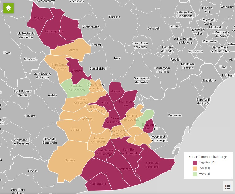 VARIACIÓN DEL NÚMERO De VIVIENDAS 2011-2021 (CCBL)