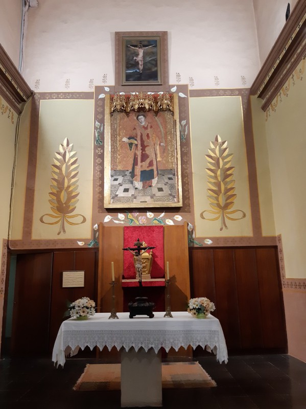 etablo gótico de Sant Baldiri del Siglo XV, obra de Lluís Dalmau.