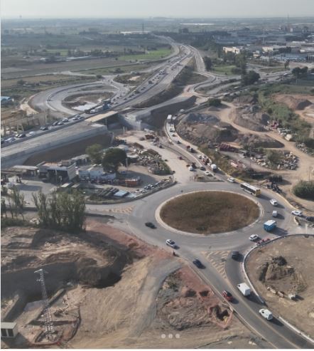 Vista aérea de la rotonda del Oasis y la zona afectada 
