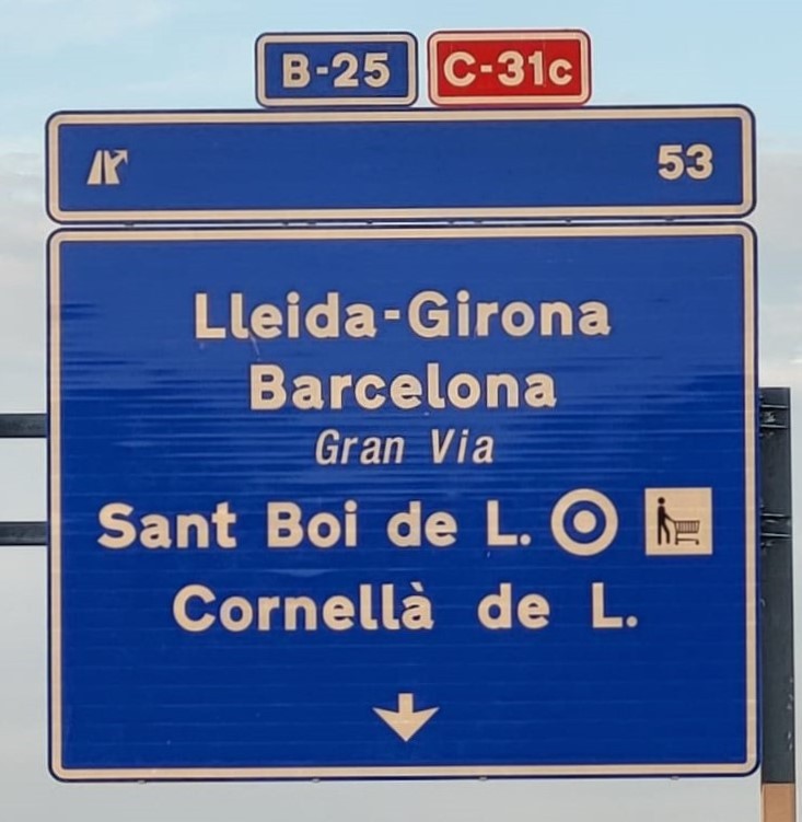 Cartel que indica la conexión imposible con la Gran Vía