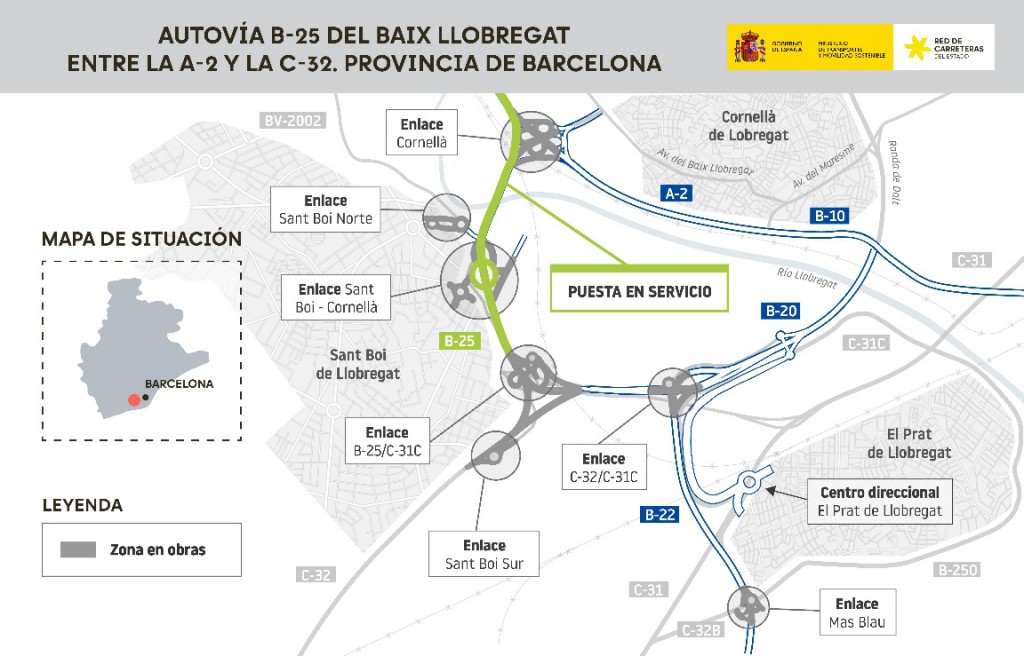 Tramo de la B-25 abierto este jueves