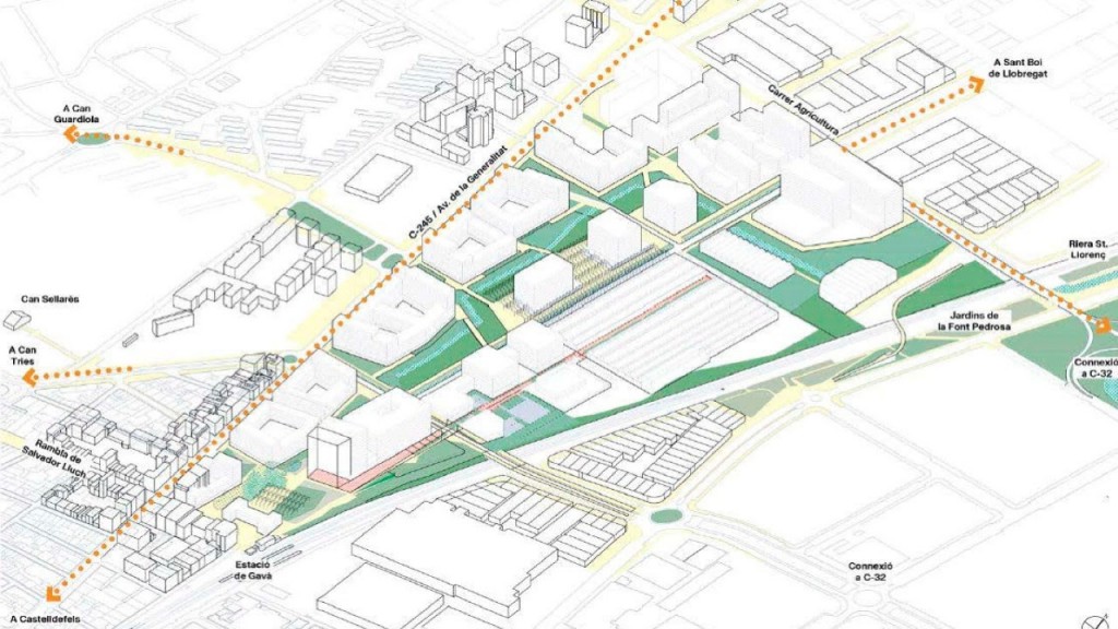 Plano del ámbito de actuación de la futura Roca City